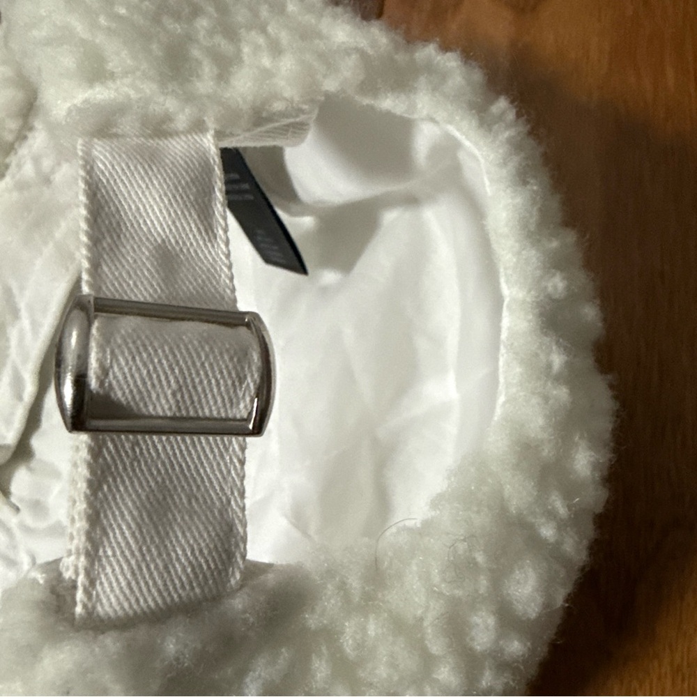 Anthropologie Sherpa White Fleece Baseball Cap / Hat - Picture 6 of 9
